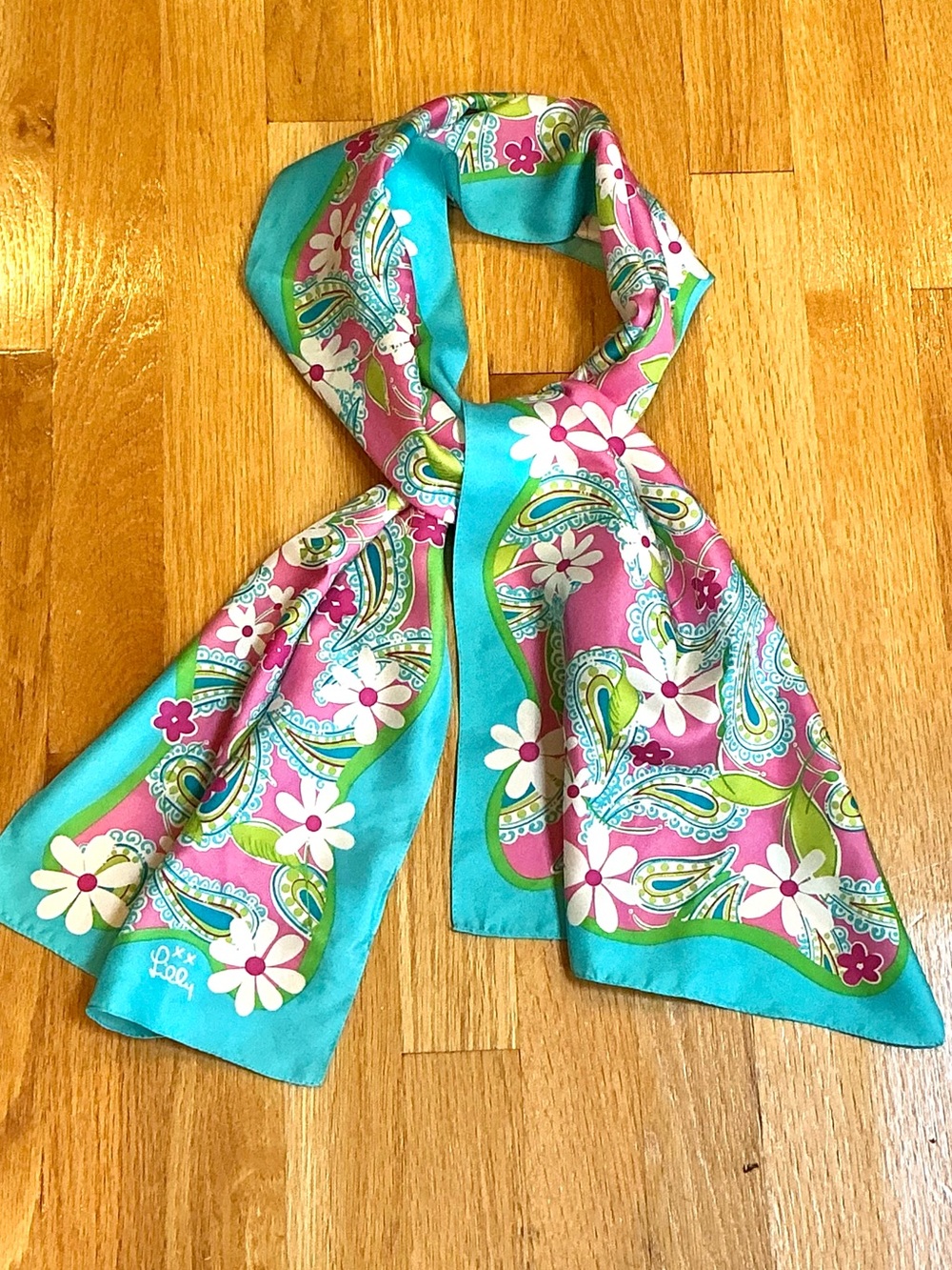 Lilly Pulitzer x Ford Vintage 2004 Silk Scarf Ltd. Edition Breast Cancer Awarene